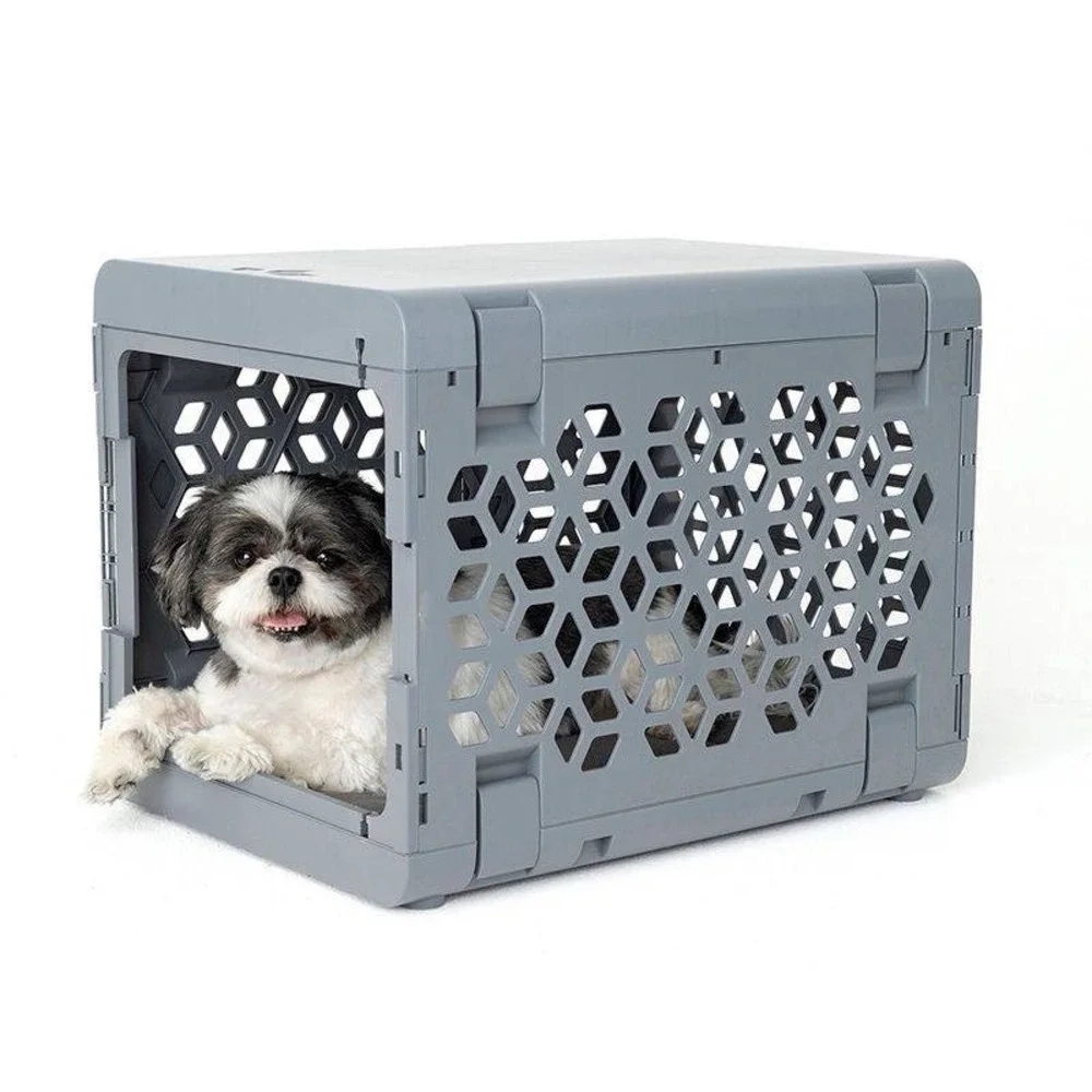 KindTail PAWD Cat and Dog Crate - S - Gray NEW Up To 12 Lbs With 2 Paws Pads